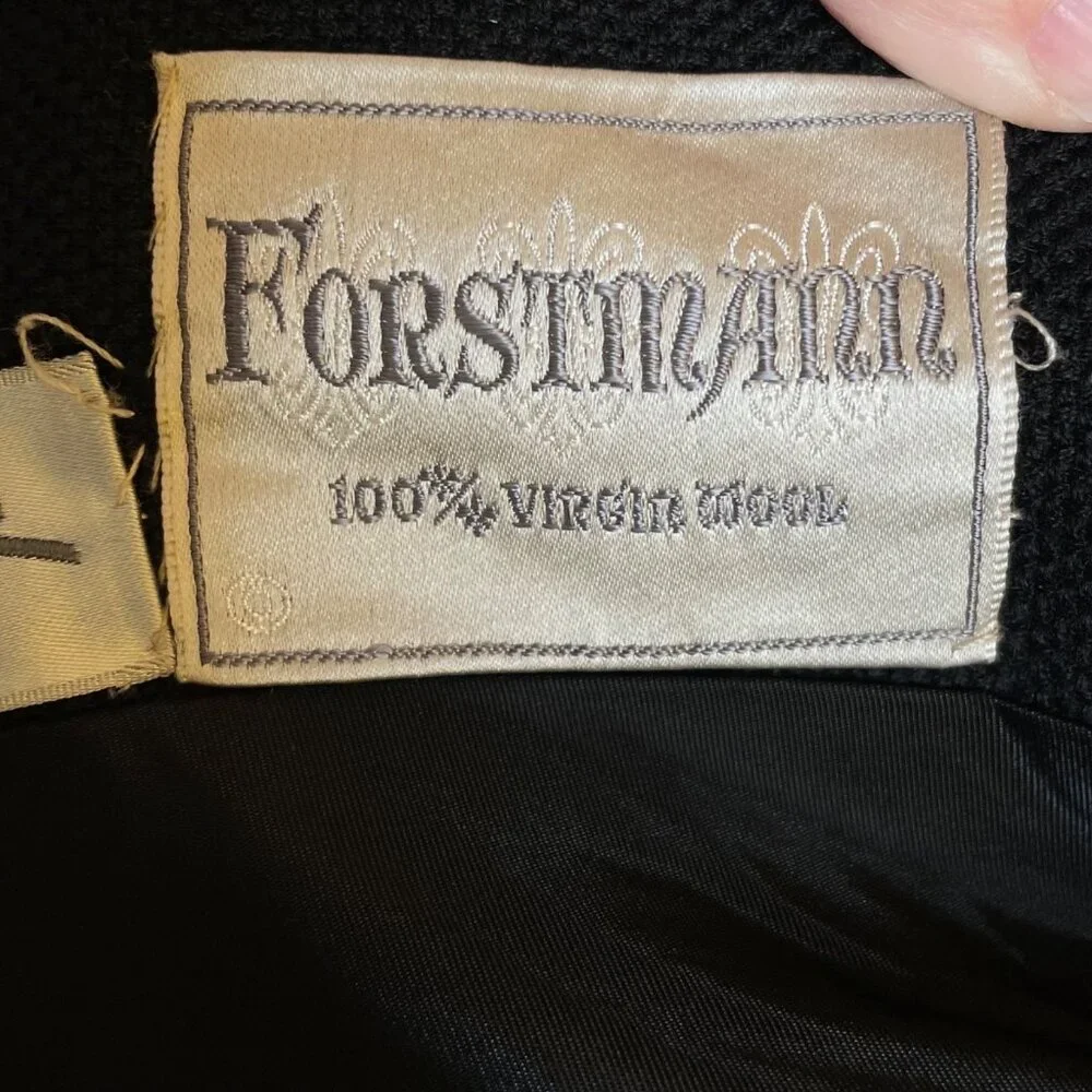 Vintage Forstmann Zelinka Matlick Textured Button Up Coat, S - Picture 9 of 10